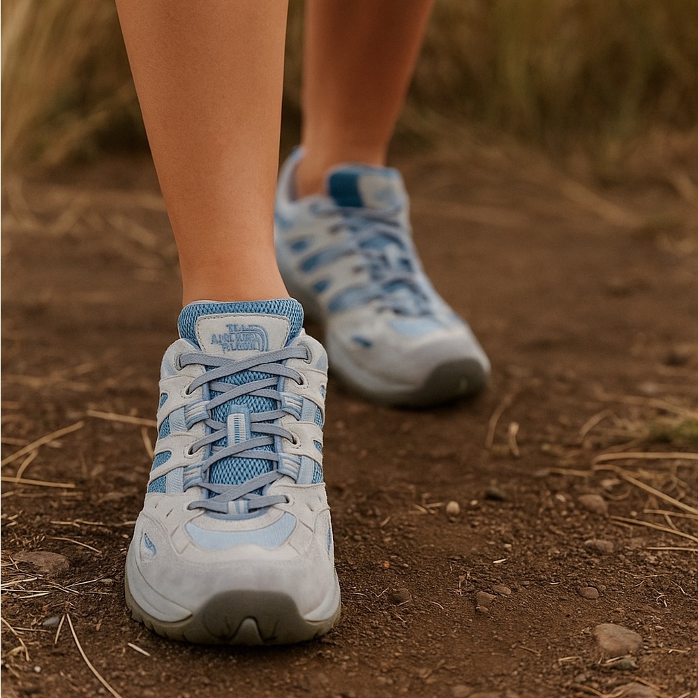 The North Face Women's Hiking Outdoor Shoes - Gray and Blue